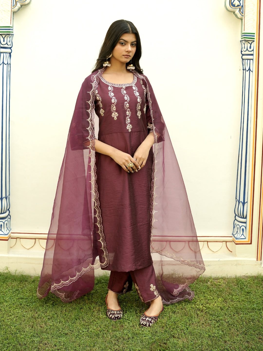 Crimson Luxe Kurta Set