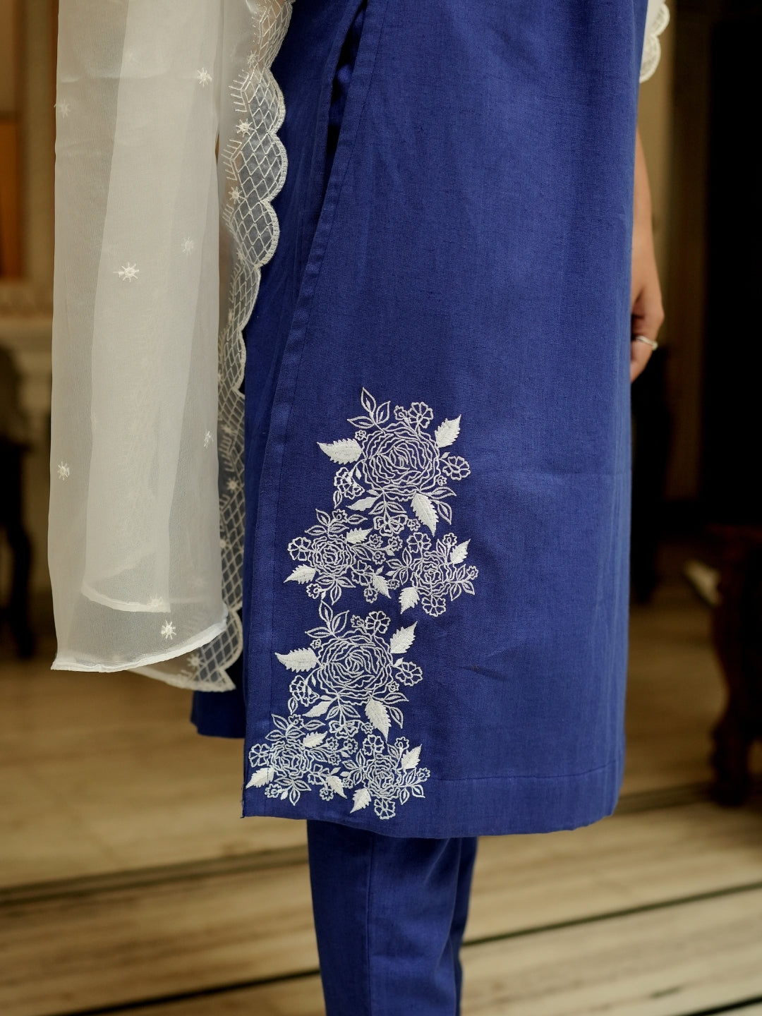 Ocean Breeze Kurta Set With Embriodery