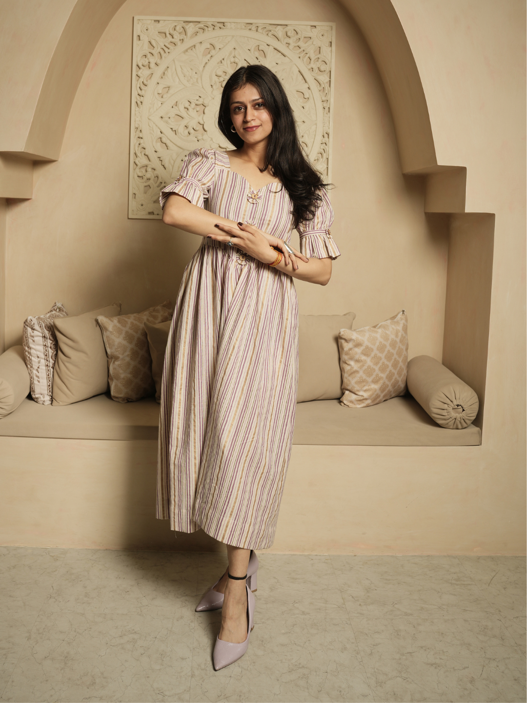 Mauve Stripes Dress