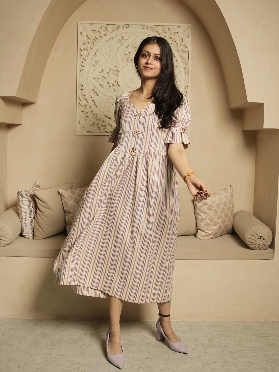 Mauve Stripes Dress