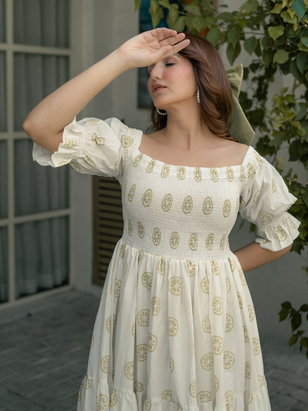 Lemon Sorbet Block Printed Dress