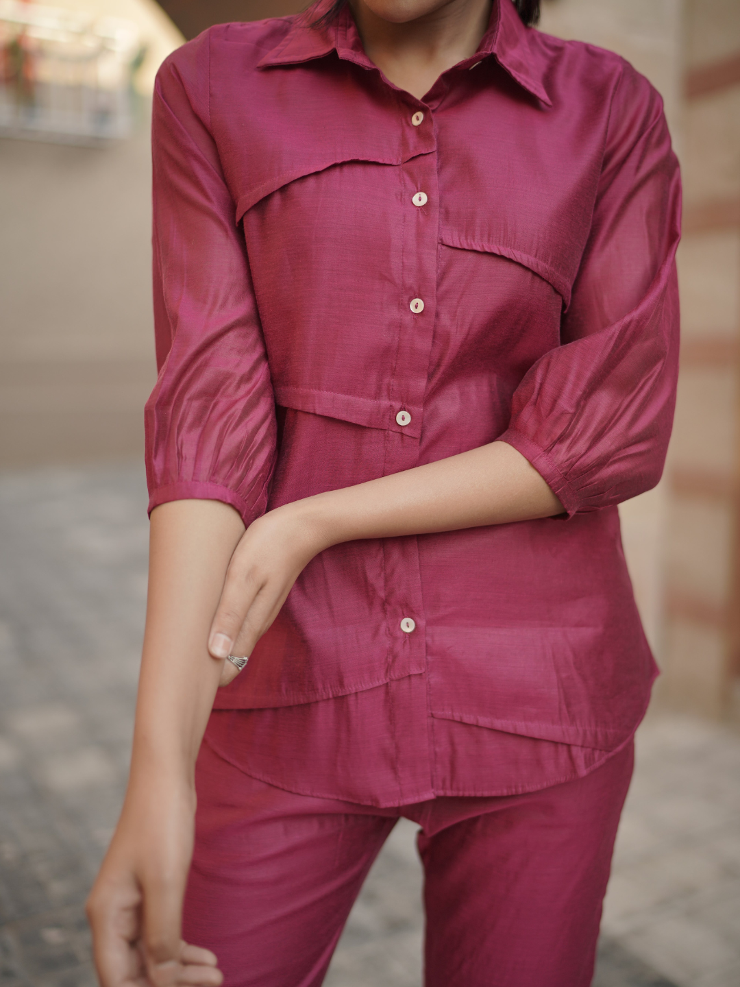 Chanderi Pink Co-Ord Set
