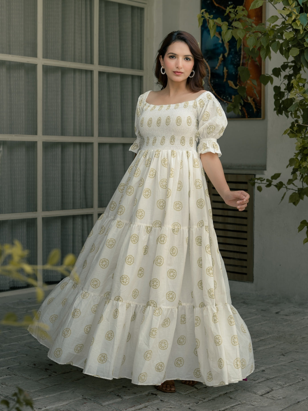 Lemon Sorbet Block Printed Dress