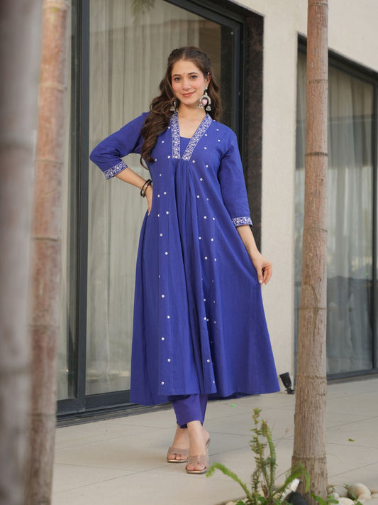 Azure Elegance Anarkali Kurta Set